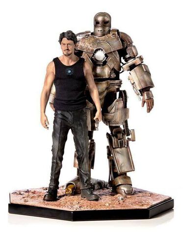 Statuette - Iron Man -  Tony Stark Et Mark I - Mcu 10 Years 1/10